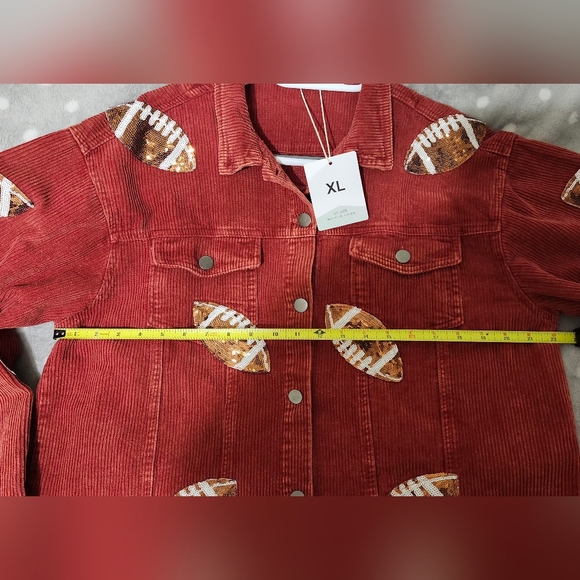 Corduroy Jacket with Sequin Footballs - Picture 12 of 12